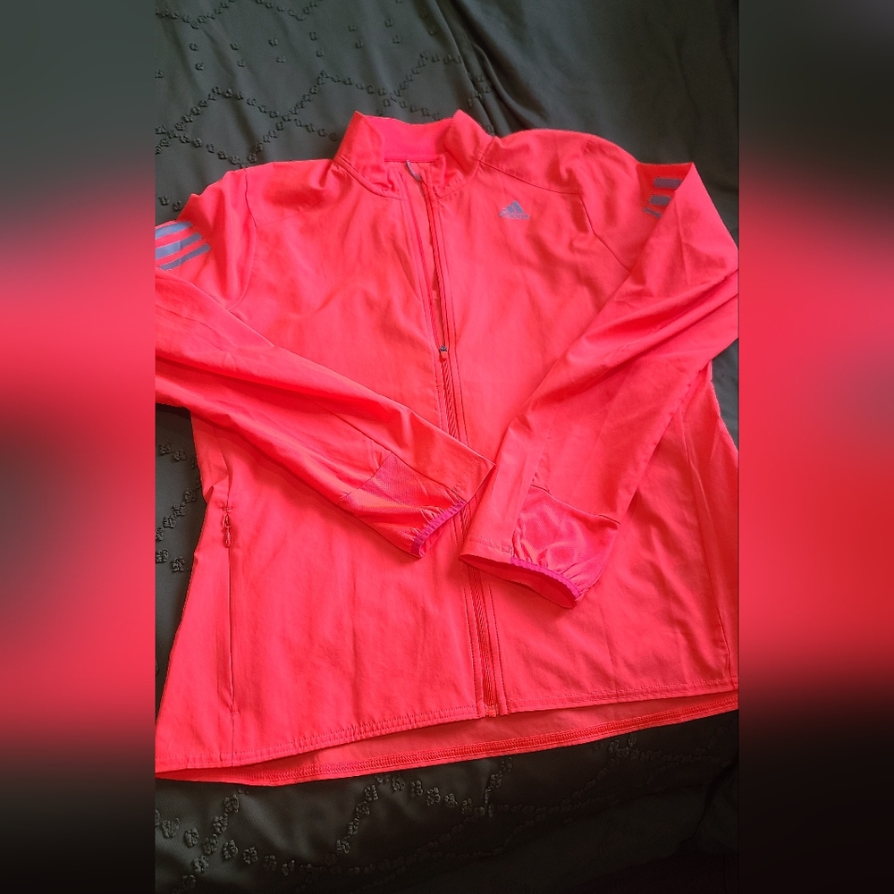 Bright orange adidas jacket
